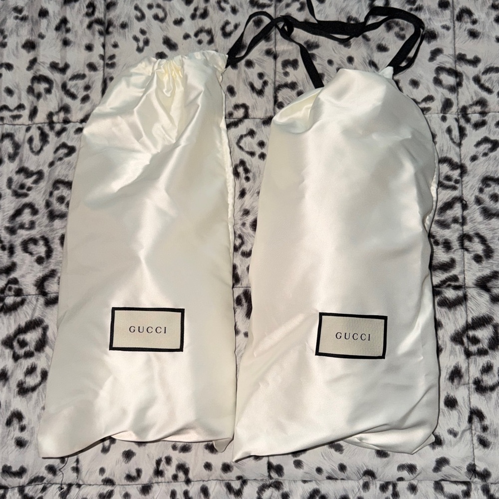 Gucci Cream Drawstring shoe bags